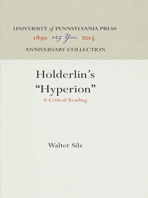 cover image of Hölderlin's "Hyperion"